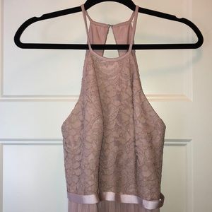 Floor length formal dress.